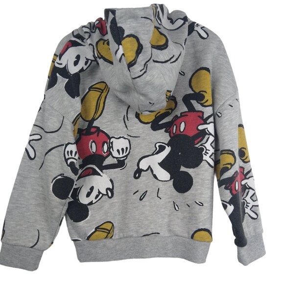 Disney Boy Gray Mickey Mouse Graphic Hoodie Size: 4-5 Y - Picture 2 of 3